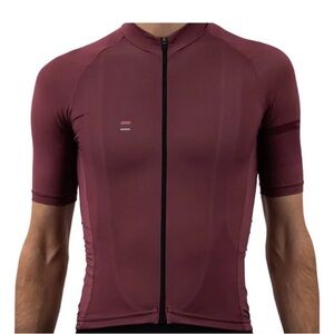 Ornot Men's Large Burgundy Cycling Jersey - Short Sleeve Zip Front